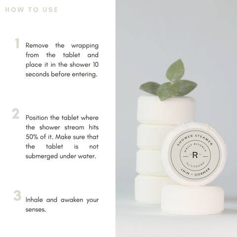 Shower Steamers | Bamboo + Mint  | 6 Tablets | Gift Set